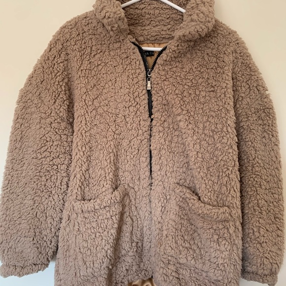 Women’s Beige Soft Teddy Jacket - Picture 1 of 5